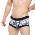 MetroMaleWear Nano Trunk Cobra 7016-62 black and white snake scale patterned men’s briefs with black waistband and leg openings
