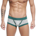MetroMaleWear Nano Trunk gray 7016-10 gray heathered men’s briefs with teal elastic waistband and leg openings