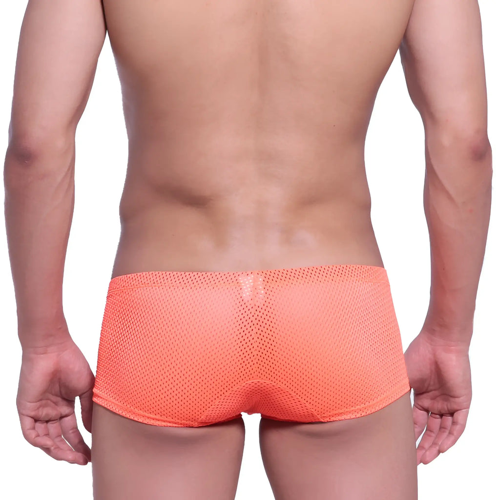 Orange mesh briefs from MetroMaleWear neon boxer orange 1222-14 featuring breathable lightweight fabric