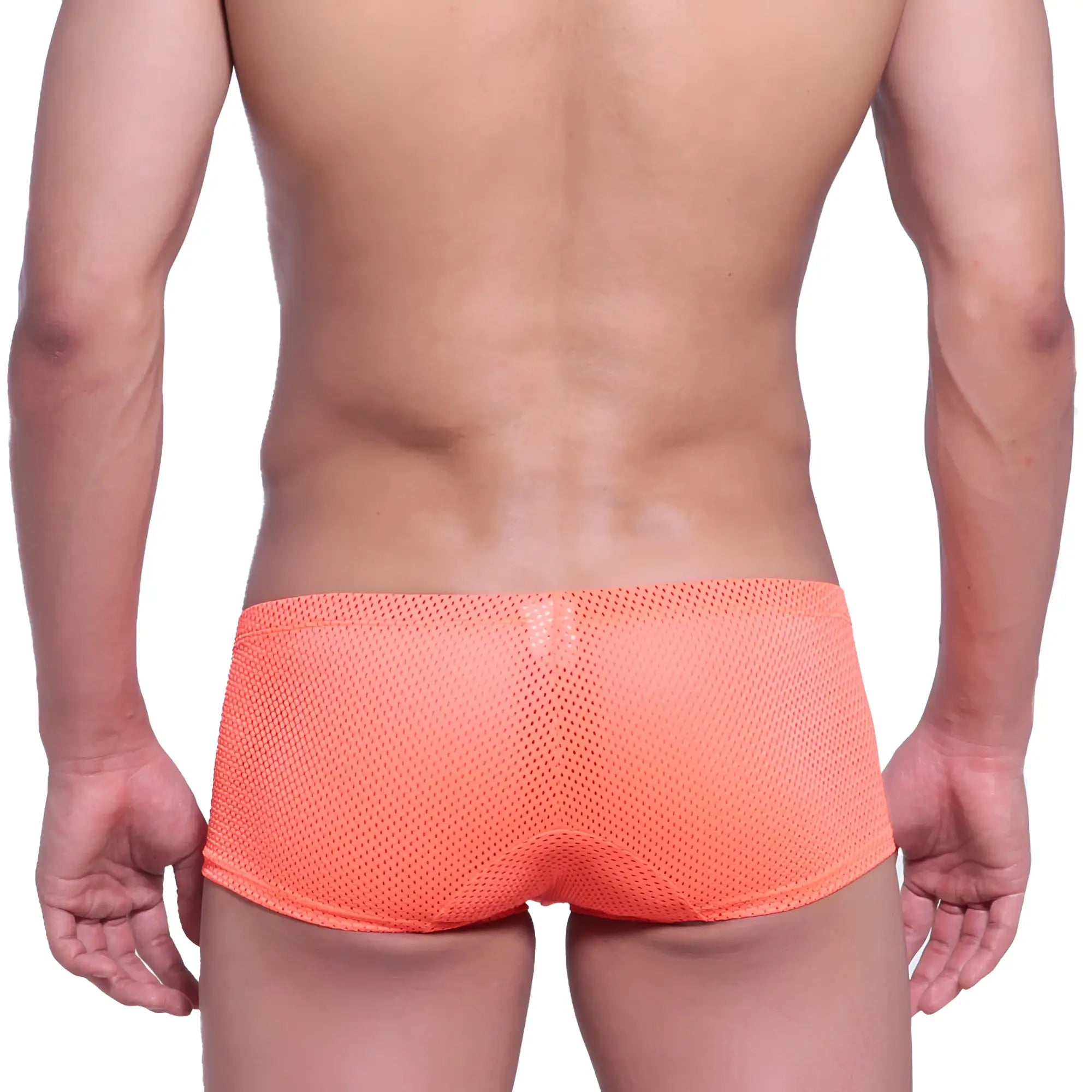 Orange mesh briefs from MetroMaleWear neon boxer orange 1222-14 featuring breathable lightweight fabric