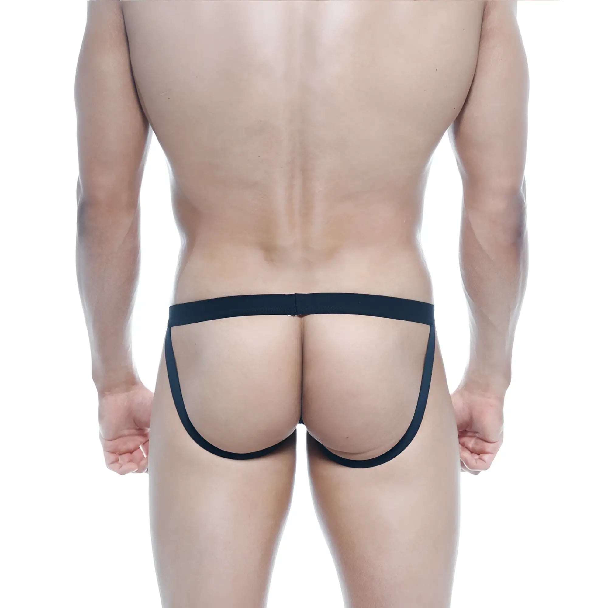 Black sleek minimalist briefs with smooth elastic waistband from metromalewear neon jock strap 3001-02 collection