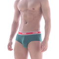 Teal mens briefs with red and white aquav waistband metro male wear oriental brief navidad 5005-07