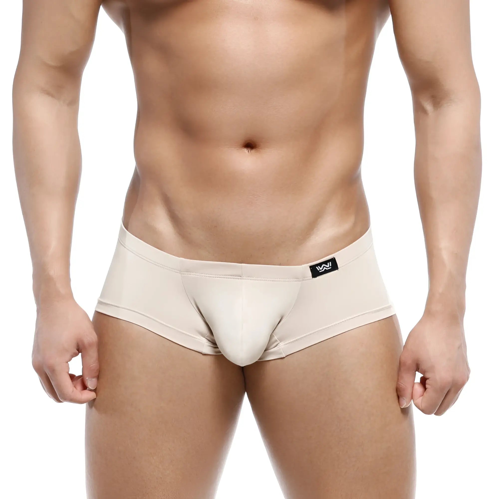 Beige men’s briefs metro male wear oscar boxer 2125-04 with smooth form-fitting design and black logo waistband