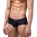 Black men’s briefs metro malewear oscar boxer snug fit black with white logo waistband front view