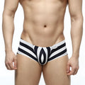 MetroMalewear oscar boxer stripe 2125-41 black and white striped men’s briefs with a bold geometric pattern