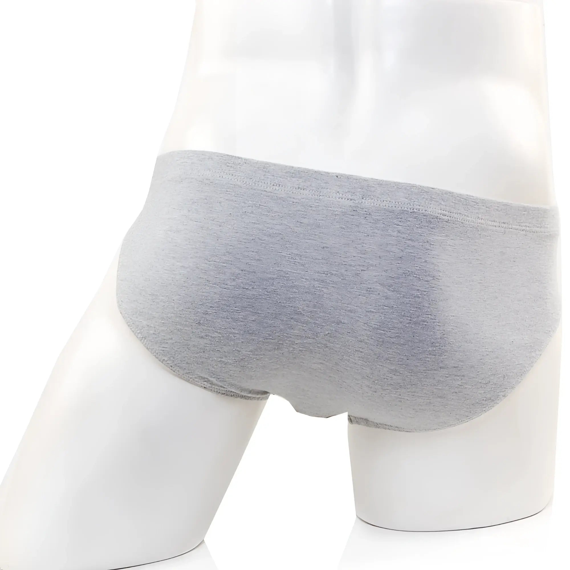 Gray heathered cotton briefs metroMalewear Oslo hip brief 5123-10 displayed on a mannequin