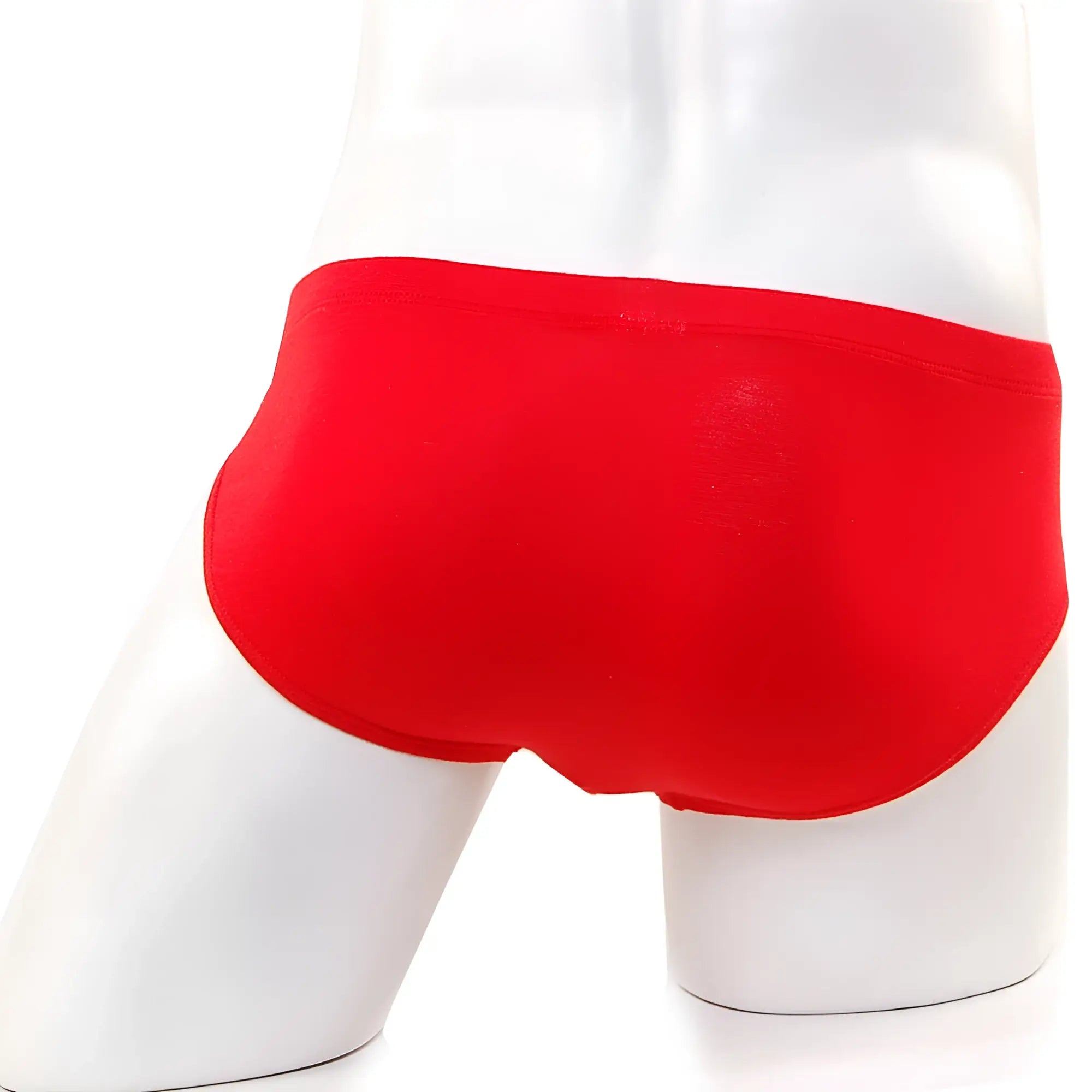 Red metro malewear oslo hip brief 5123-12 displayed on a mannequin showing a comfortable fit and smooth fabric