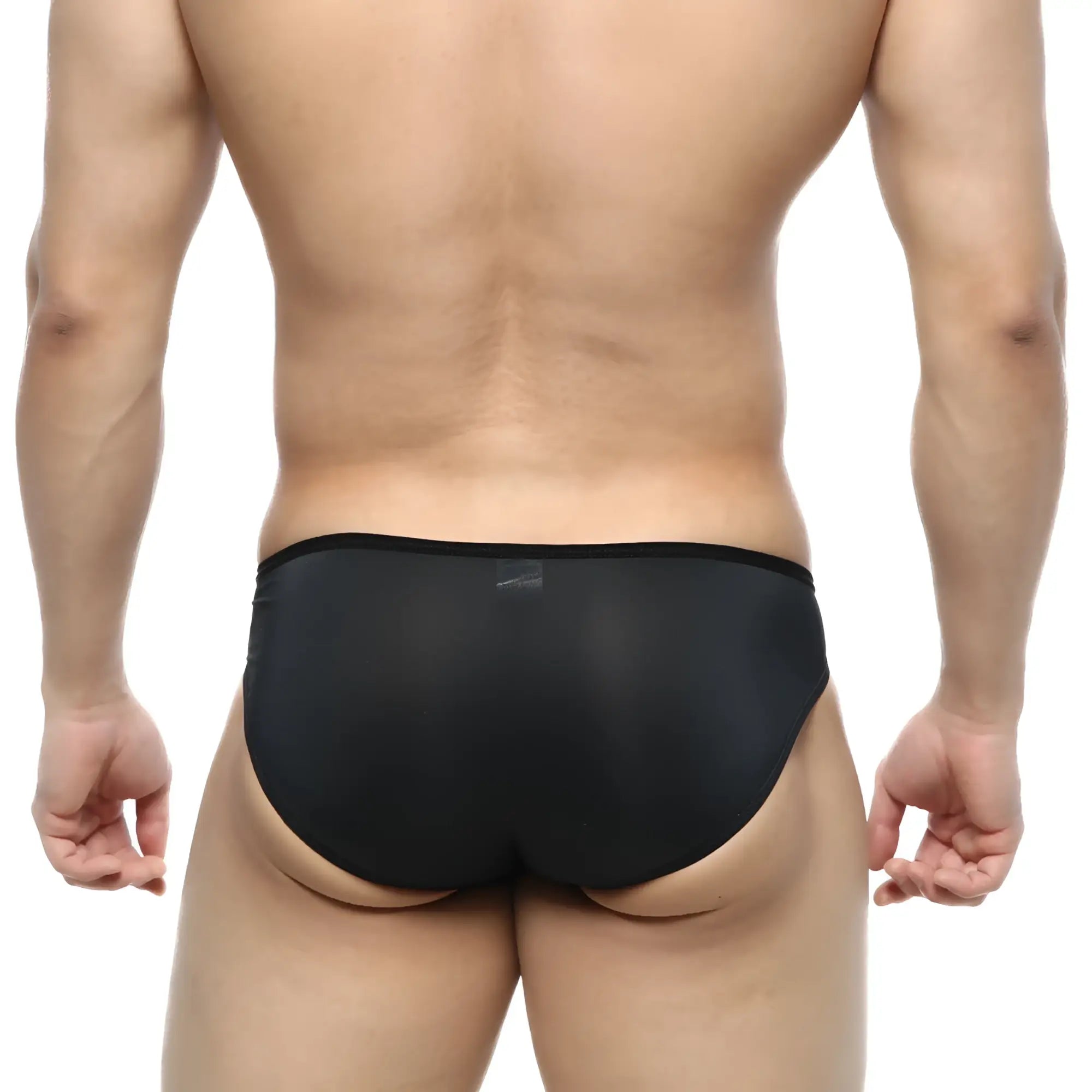 MetroMaleWear Over-Limit bikini noir 2206-20 black sheer briefs with smooth form-fitting design
