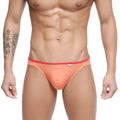 Orange briefs with red waistband and small white logo metro male wear over-limit bikini orange 2206-14