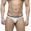 White men’s MetroMaleWear Over-Limit bikini briefs in cotton with a black elastic waistband for comfortable wear