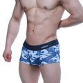 MetroMaleWear Pado short boxer 2026-64 blue and white wave-patterned mens briefs with black minny waistband