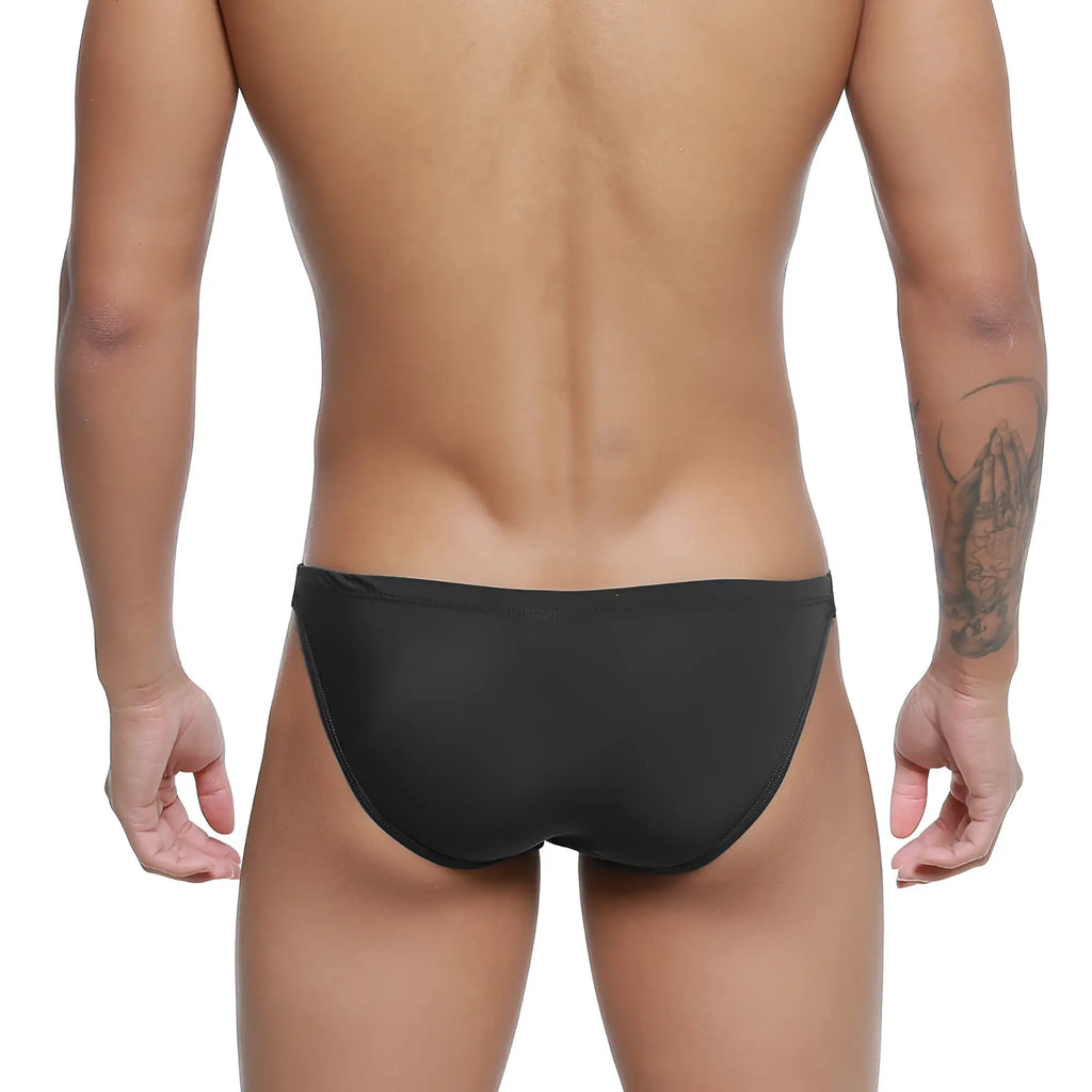 Black swim trunks metro malewear paleta bikini 3604-19 with smooth form-fitting design front view
