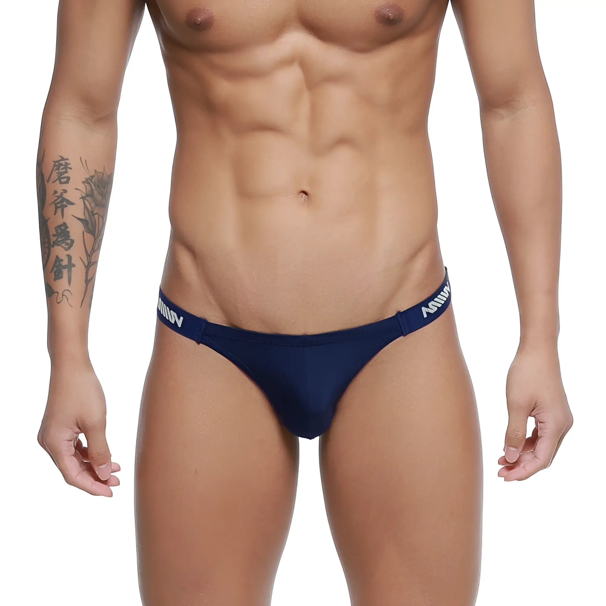 MetroMalewear paleta bikini briefs in navy blue with white branded waistband designed for comfortable everyday wear