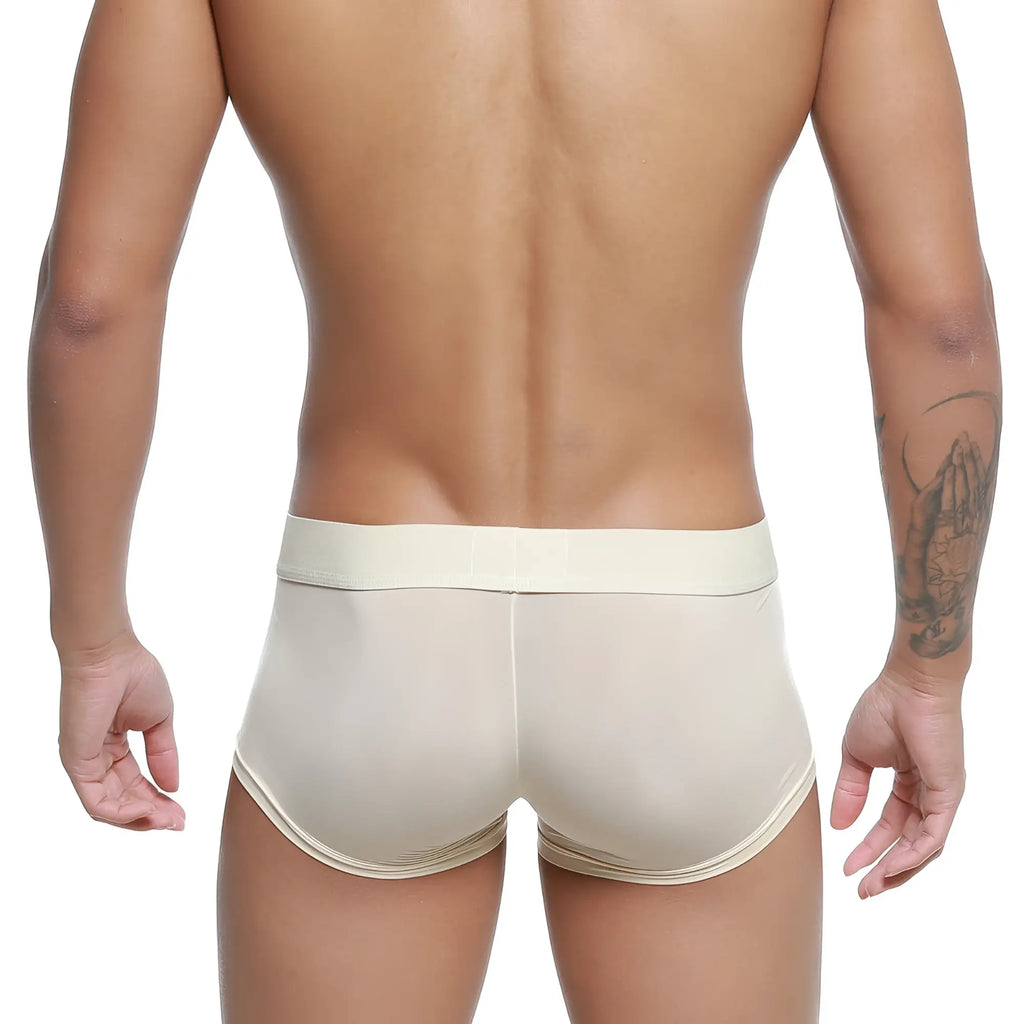 Cream-colored metroMaleWear pastel trunk nude 2026-80 men’s briefs with smooth stretchy fabric and matching waistband