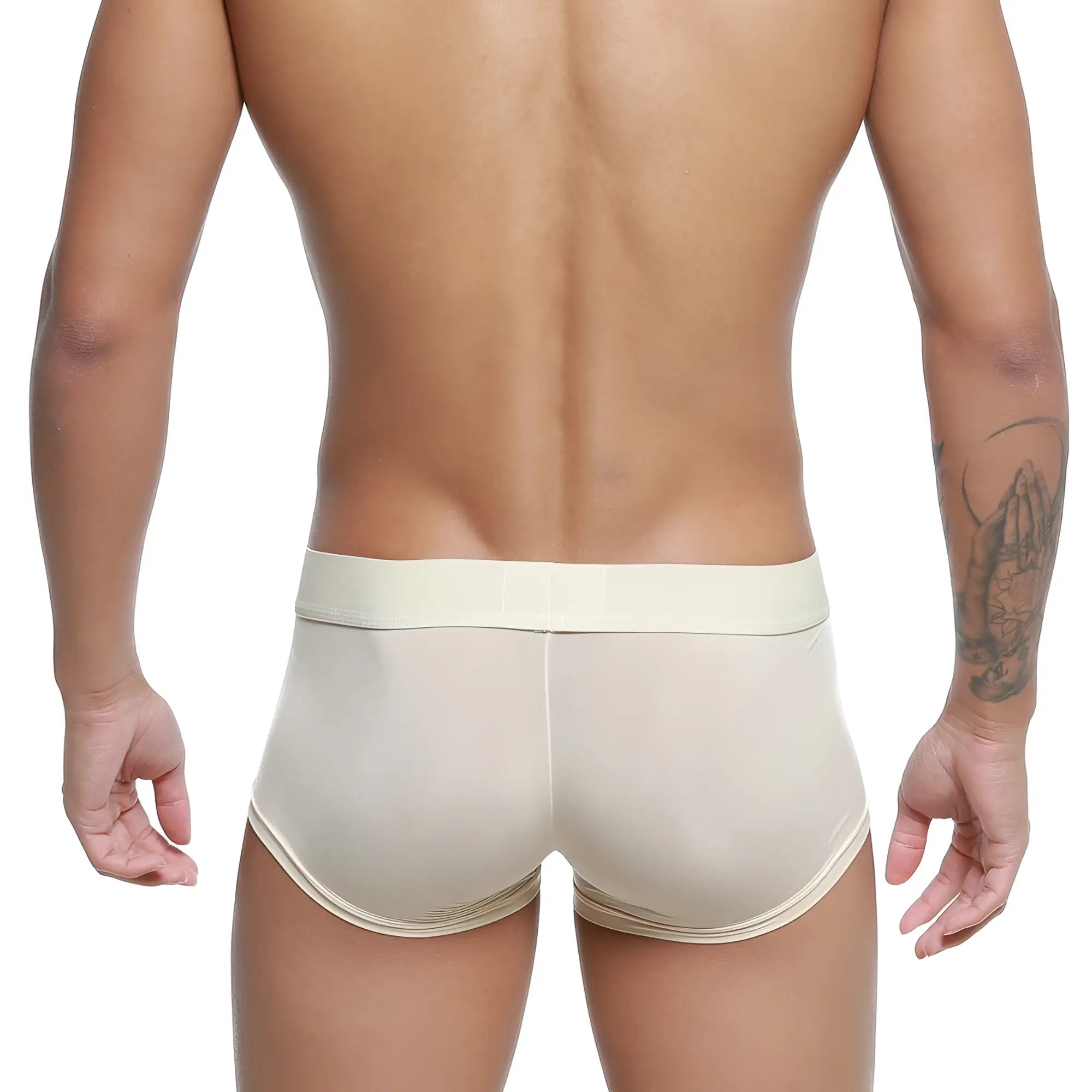 Cream-colored metroMaleWear pastel trunk nude 2026-80 men’s briefs with smooth stretchy fabric and matching waistband