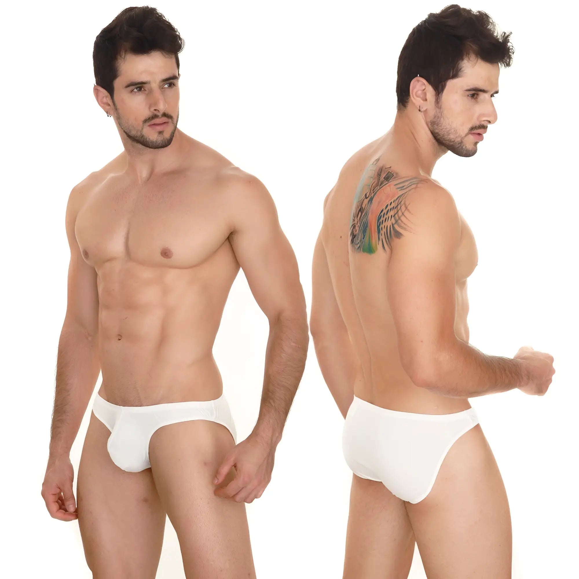 White cotton briefs metroMalewear perfect scene askin bikini 2003-00 showing front view with smooth fabric