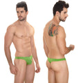 Bright green form-fitting men’s briefs from MetroMaleWear perfect scene Askin thong with comfortable stretch fabric