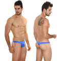 Bright blue royal MetroMaleWear Perfect Scene Askin thong with smooth stretchy fabric and low-rise cut swim trunks