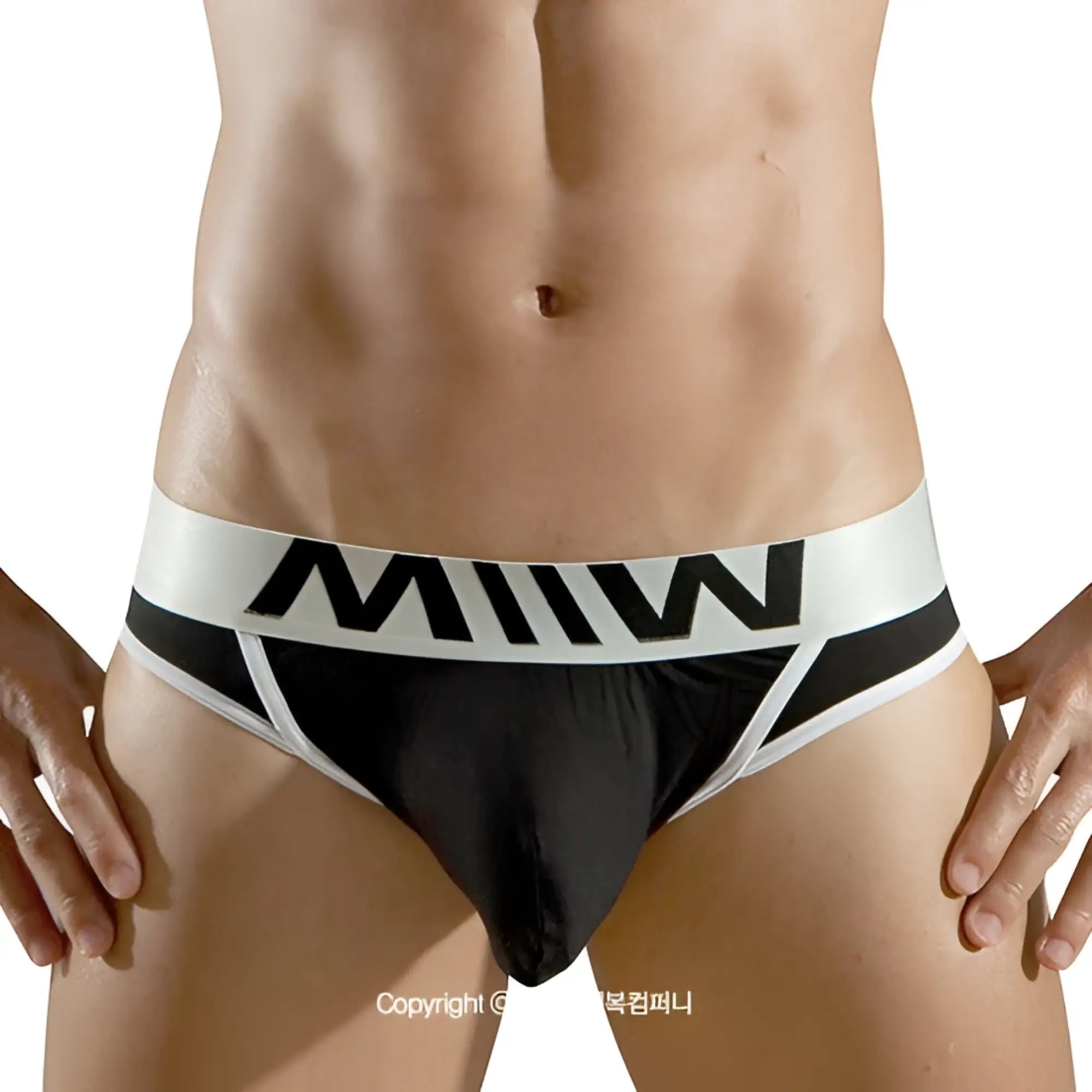 Black and white miiiw metroMalewear perfect scene hip briefs with sleek modern design and comfortable fit