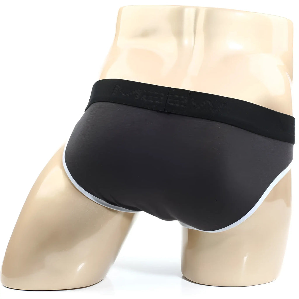 Black metroMaleWear perfect scene hip briefs with white trim and subtle logo waistband in twilight 1003-11 color