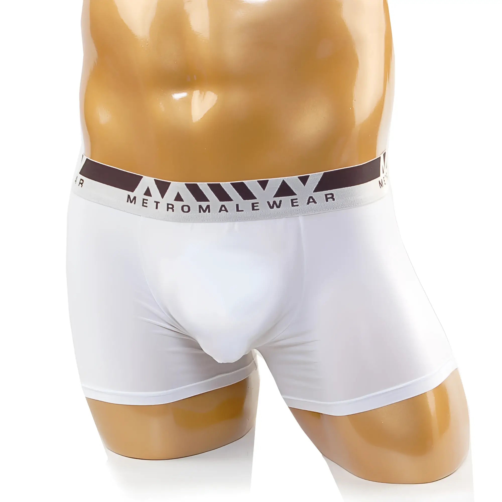 White men’s briefs with gray and brown metromalewear elastic waistband from metro male wear perfect scene hip solid trunk