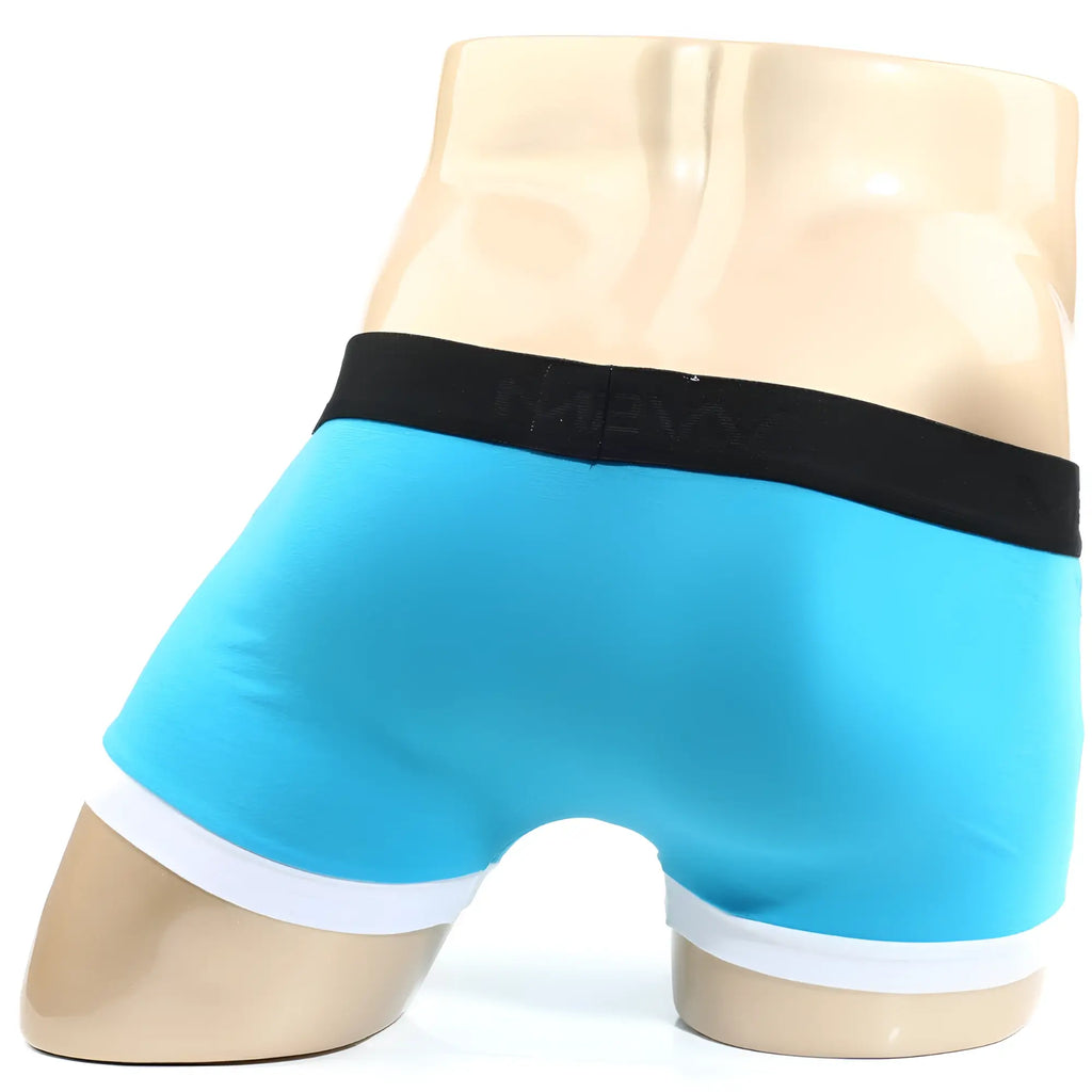 MetroMaleWear perfect scene turquoise boxer briefs with black waistband and white trim at the leg openings