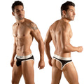 Black and white MetroMaleWear Perfect Scene jock strap with bold contrasting waistband featuring mww logo