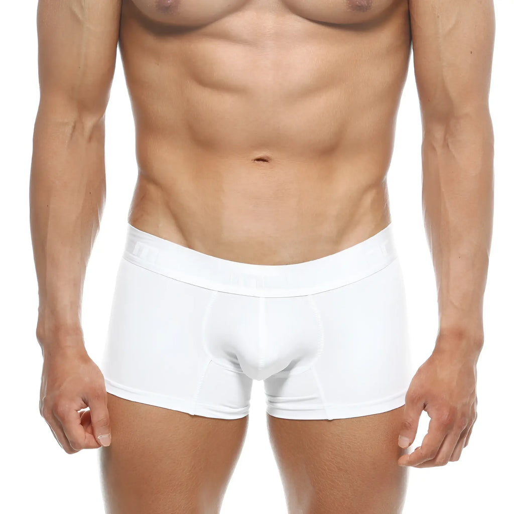 White mens polyester briefs with smooth form fitting design and subtle elastic waistband metro male wear crystal 7 2022 02