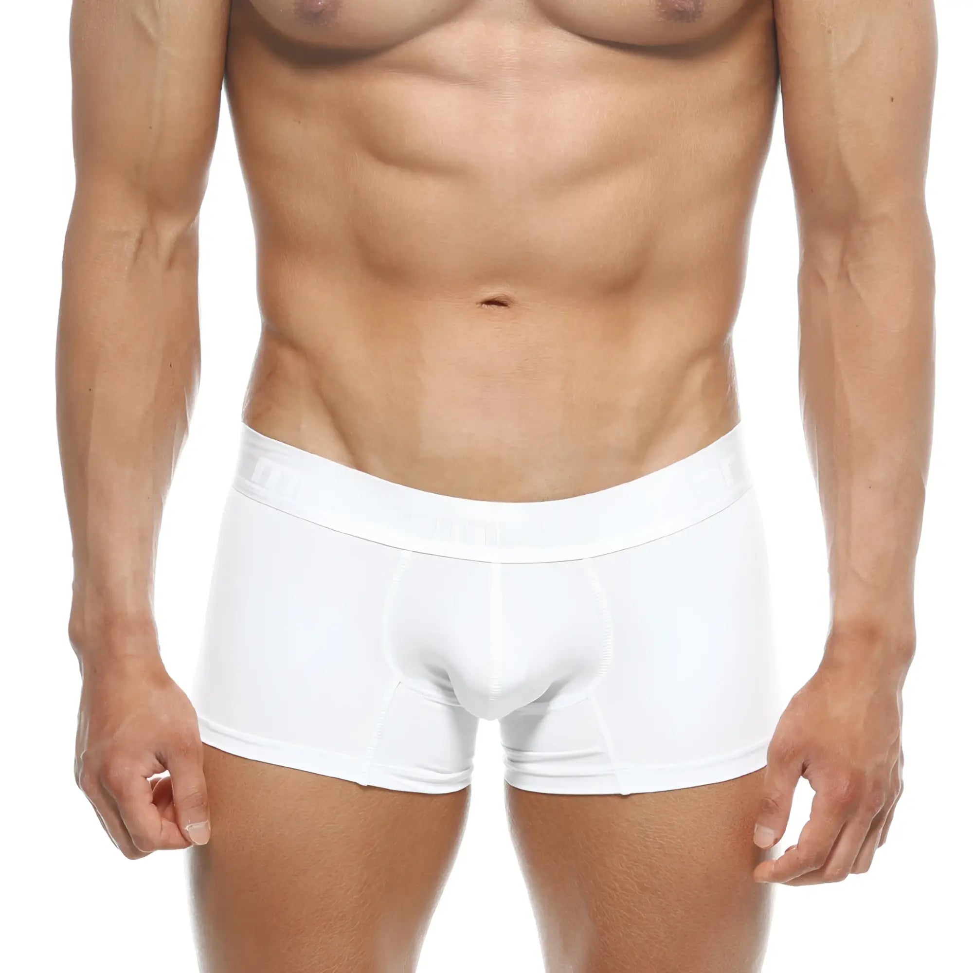 White mens polyester briefs with smooth form fitting design and subtle elastic waistband metro male wear crystal 7 2022 02