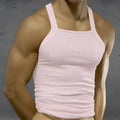 MetroMaleWear primo pink tank top 3125-02 ribbed fabric square neckline thin straps sleeveless summer wear