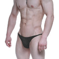 MetroMaleWear Prodigy Bikini Black 6504-20 black form-fitting swim trunks with smooth stretchy fabric and minimalistic design