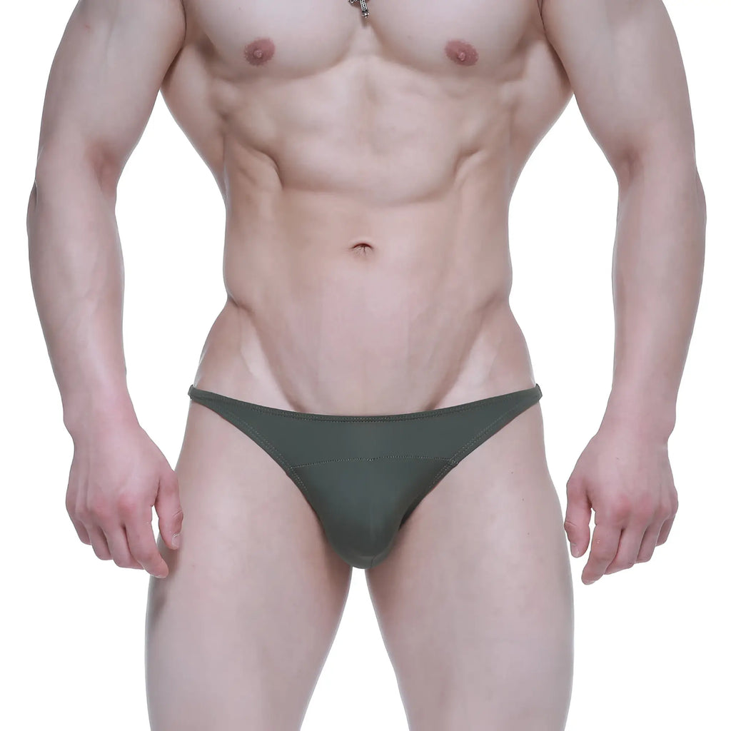 Olive green athletic briefs metro male wear prodigy bikini 6504-26 with sleek form-fitting design