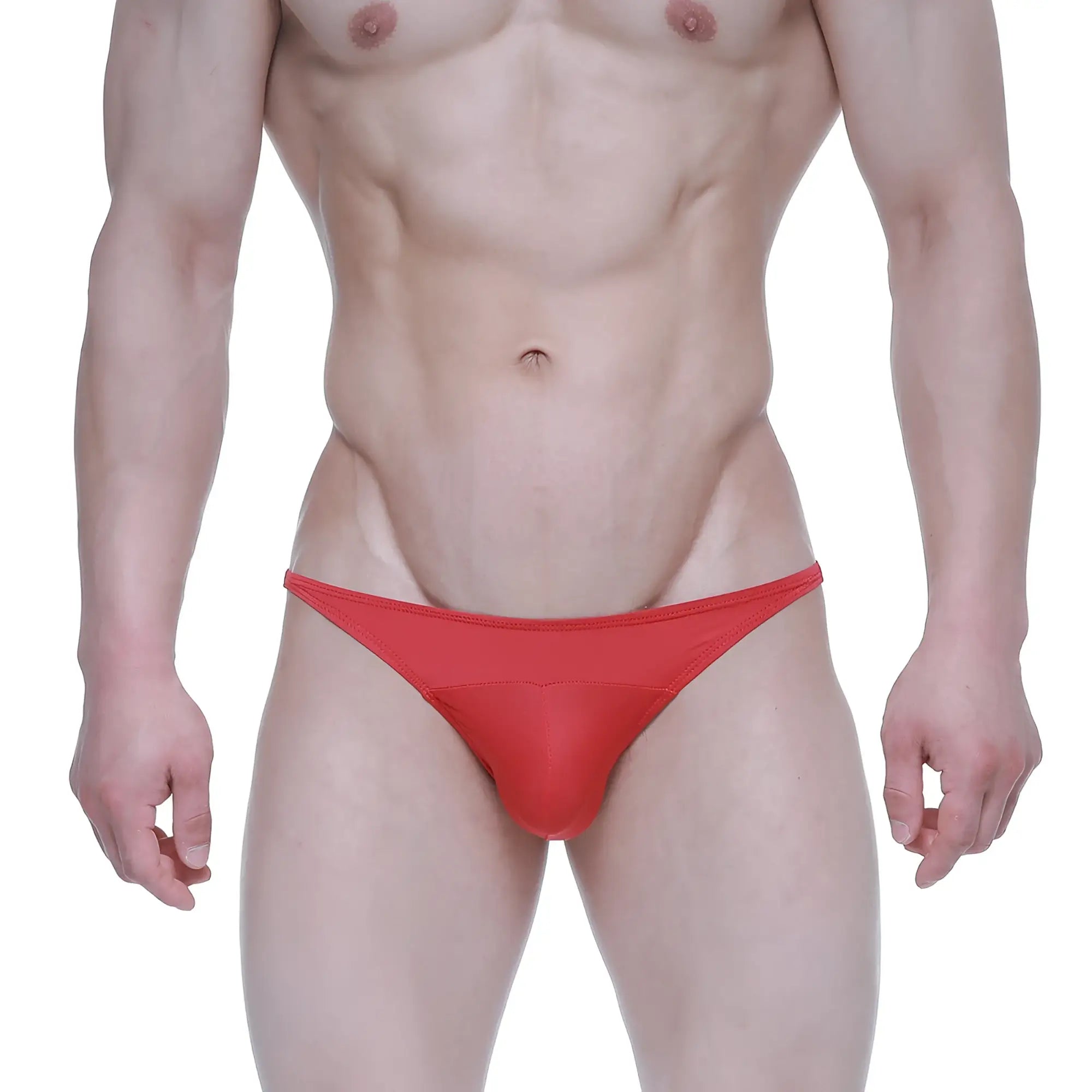 MetroMaleWear Prodigy Bikini red form-fitting thong made of smooth stretchy fabric shown from the back side