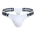 White thong with black and white patterned elastic waistband from MetroMaleWear Puente Thong 3602-01