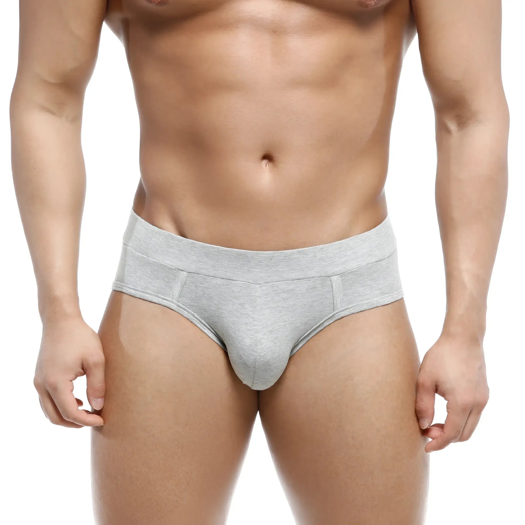 MetroMaleWear sencillo brief gray 5203-10 gray heathered cotton briefs with contoured design front view
