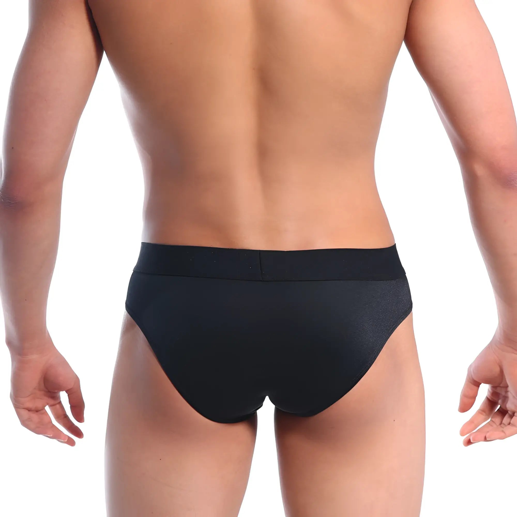 Black briefs MetroMaleWear SNAP BRIEF BLACK 2222-20 with smooth, form-fitting design and elastic waistband