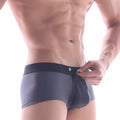 Dark gray form-fitting men’s briefs from metroMalewear snap trunk charcoal 2223-11 with smooth fabric and subtle logo
