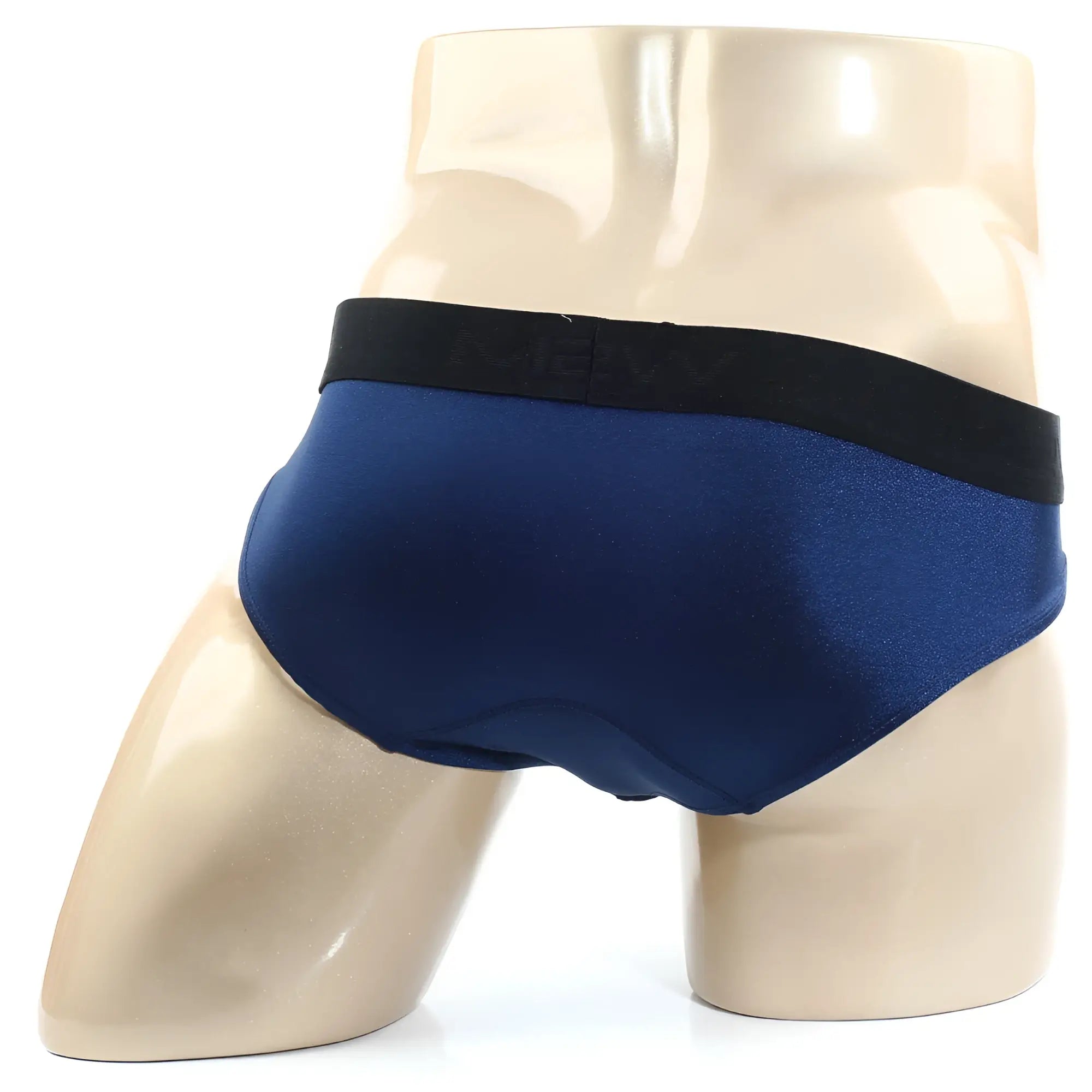 Navy blue metro malewear spark brief with black elastic waistband designed for comfortable daily wear