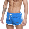 Royal blue metro malewear summer swim shorts with white trim drawstring in bright blue sporty design