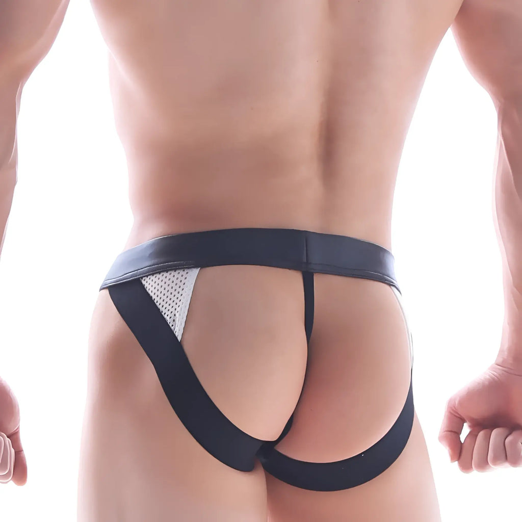 Black and white mesh briefs metroMaleWear super jock strap white 2001-00 with sleek form-fitting design