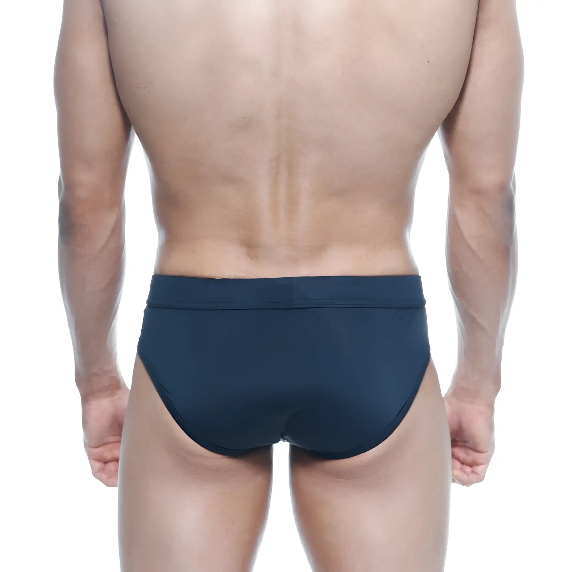 MetroMaleWear swim brief negro 4953-20 dark navy blue smooth fabric with wide elastic waistband for a secure fit
