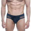MetroMaleWear swim brief negro 4953-20 navy blue trunks with mesh side panels and drawstring waistband