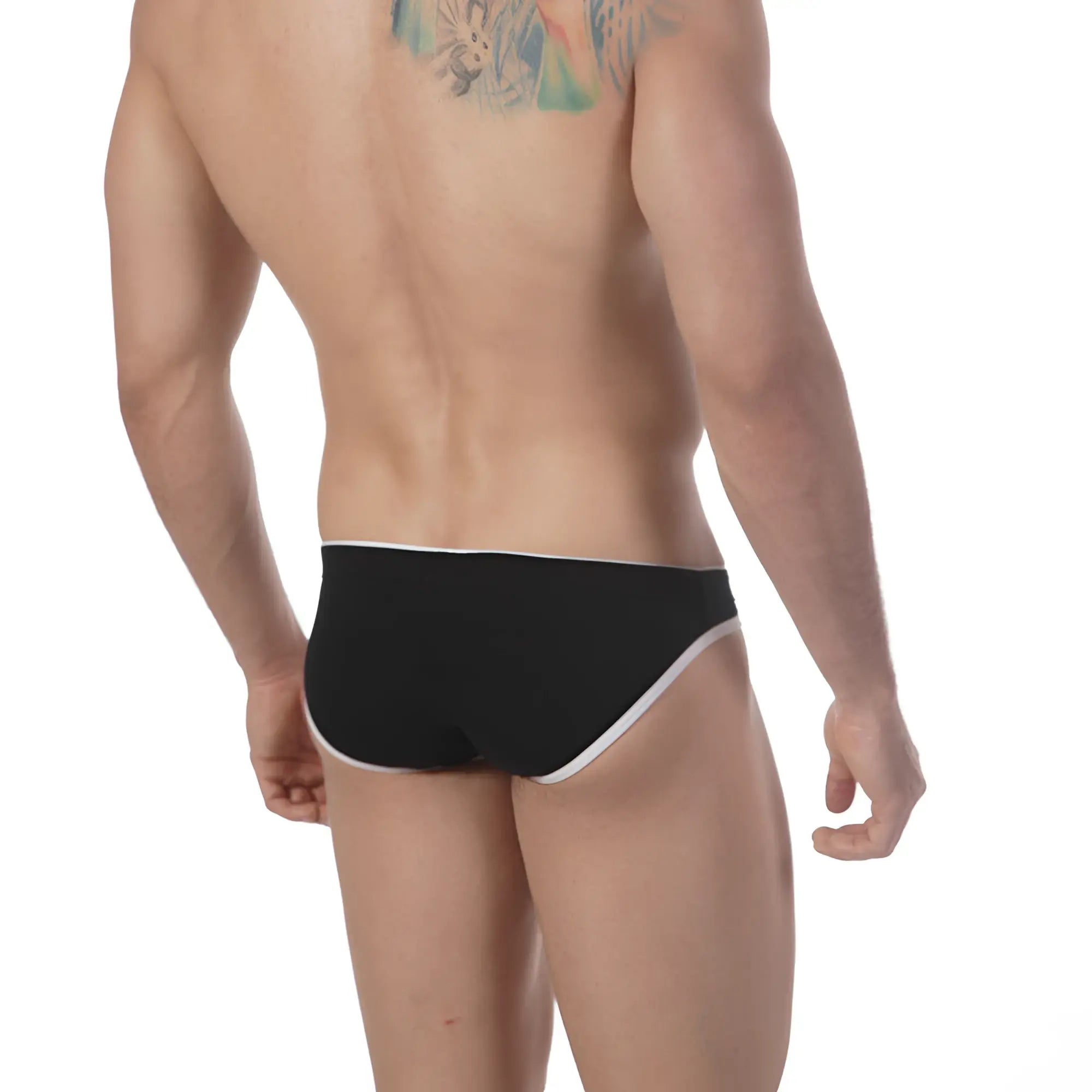 Metro male wear terrace hip brief black 3106-20 black briefs with white trim in breathable fabric for everyday comfort