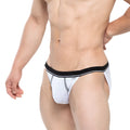 MetroMaleWear tomcat bikini white mesh briefs with black waistband white trim and subtle side logo