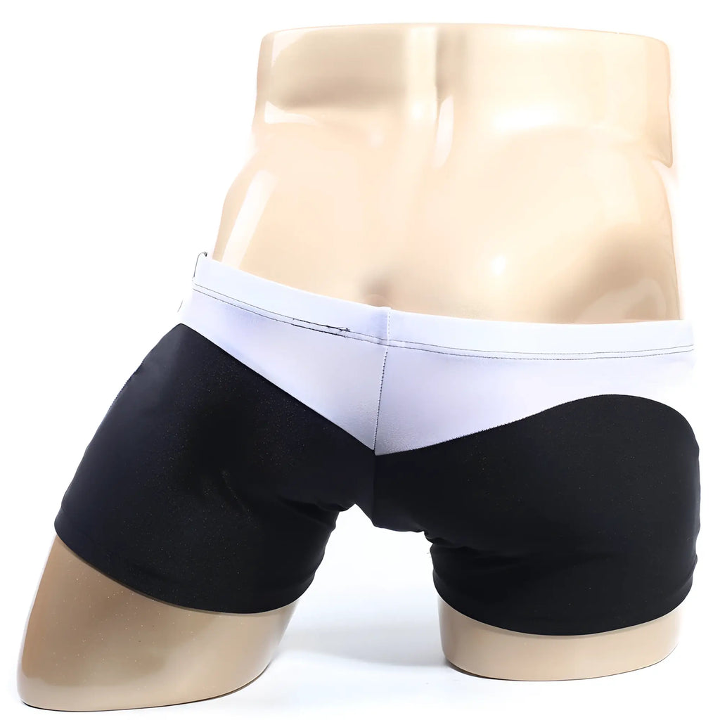 MetroMaleWear Ultra Square Cut black and silver boxer briefs with sleek modern design in black and white colors