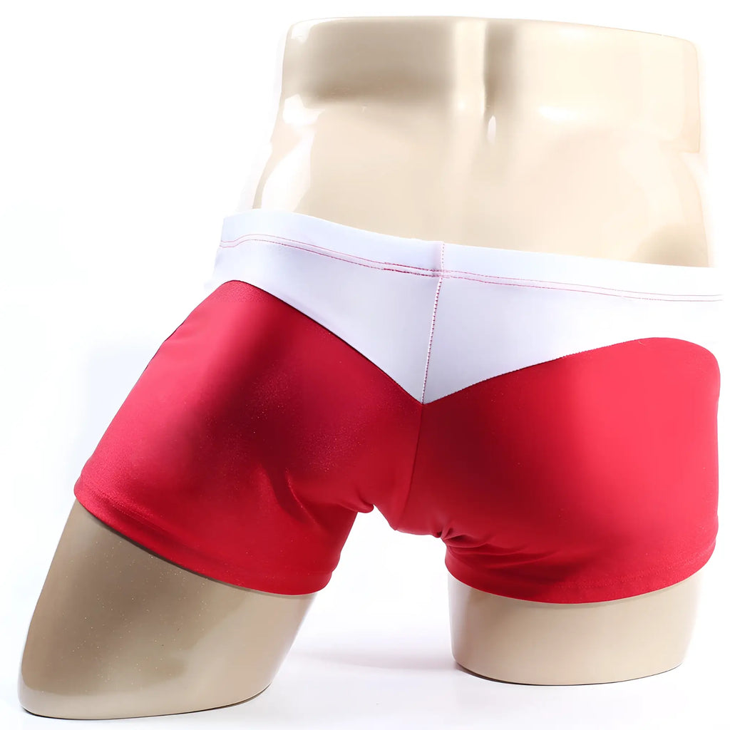 Metro malewear ultra square cut red and white boxer briefs with sleek form-fitting design for comfortable wear