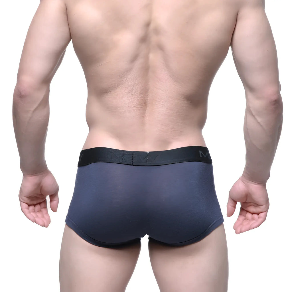 MetroMaleWear dark gray men’s briefs with black elastic waistband featuring brand logo in charcoal 3030-11 design