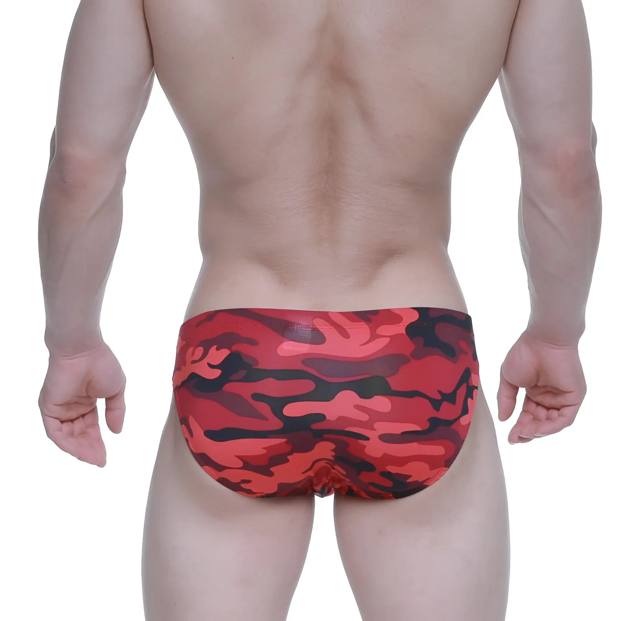 Metro male wear urban camo bikini 5103-m90 red and black camouflage swim trunks for urban beachwear