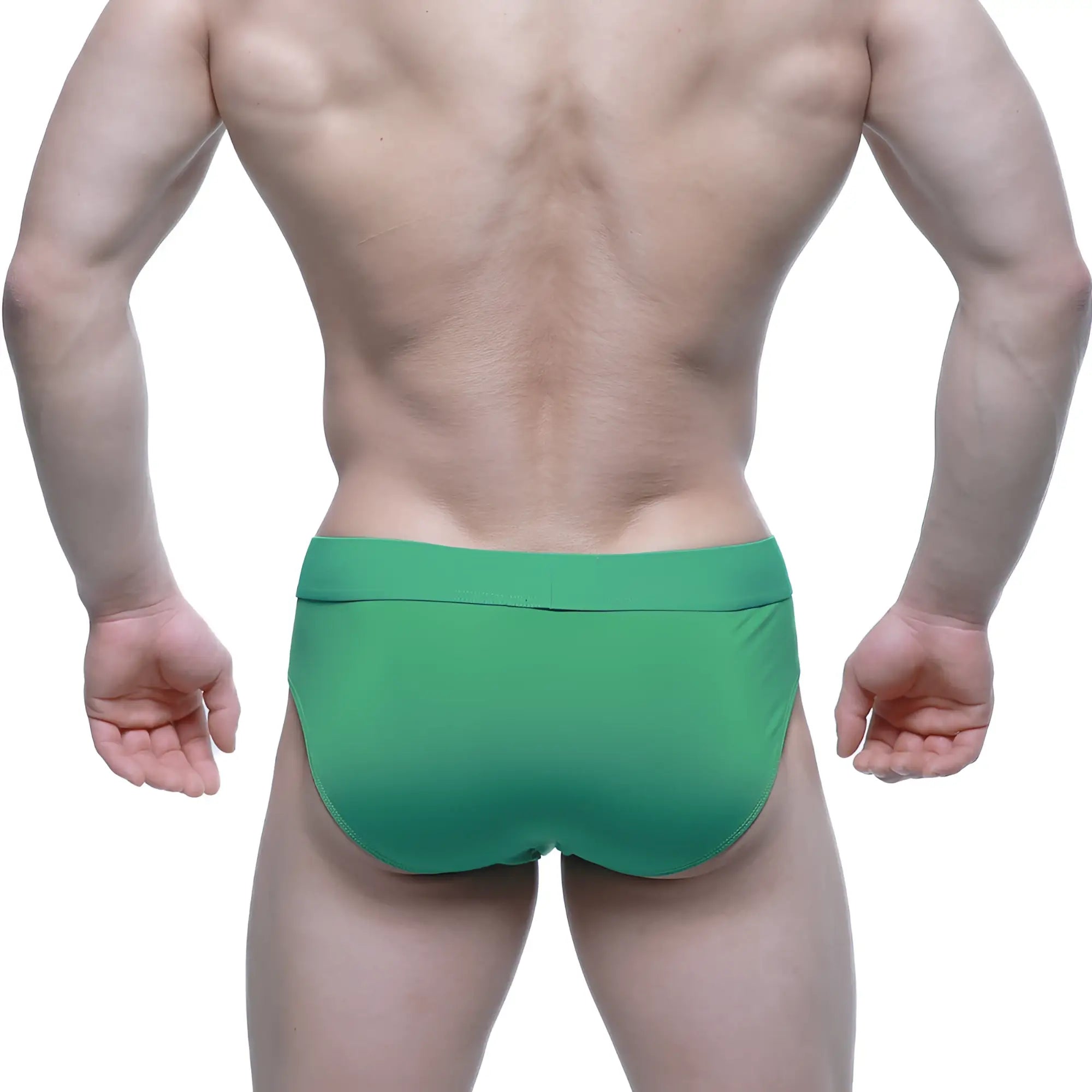 Solid green metro malewear verde brief 5203-07 with smooth form-fitting fabric and minimalist design