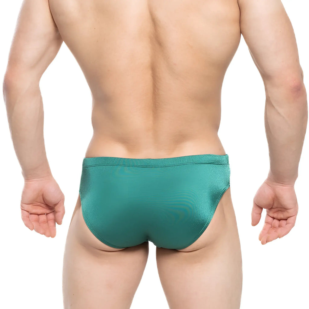 MetroMaleWear Versity swim brief green 4998-07 teal shimmering with sleek form-fitting design for swimming